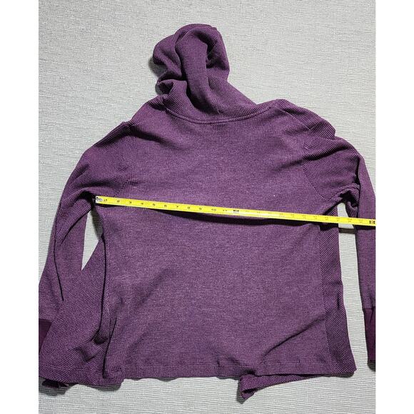 Columbia Hooded Waffle Knit Open Front Cardigan Women’s XL Purple - Picture 8 of 12